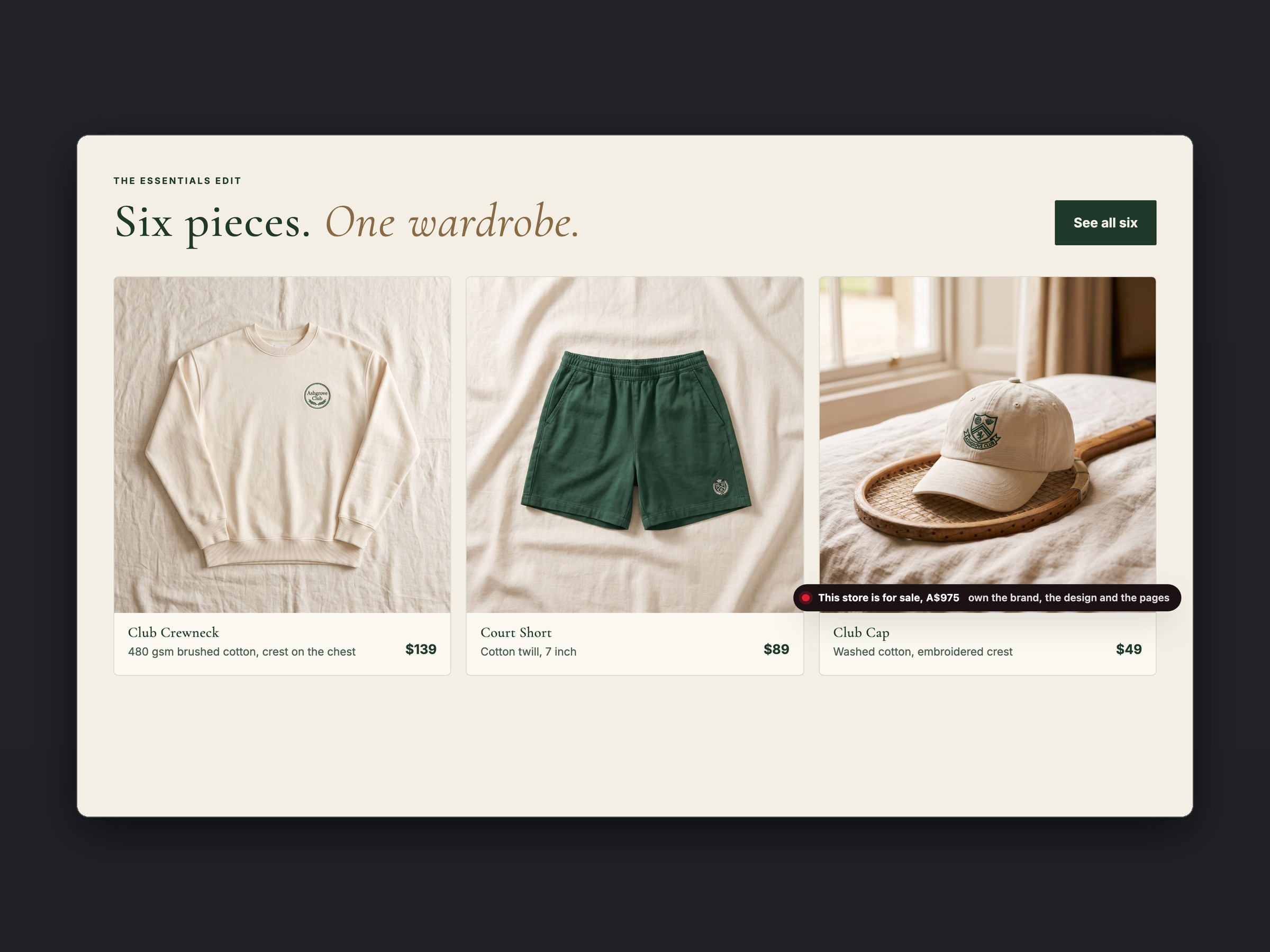 Ashgrove Club store, a section