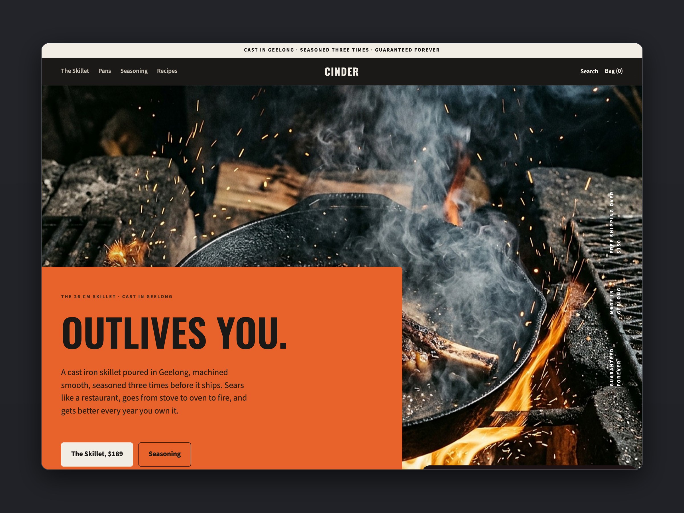 Cinder store, homepage