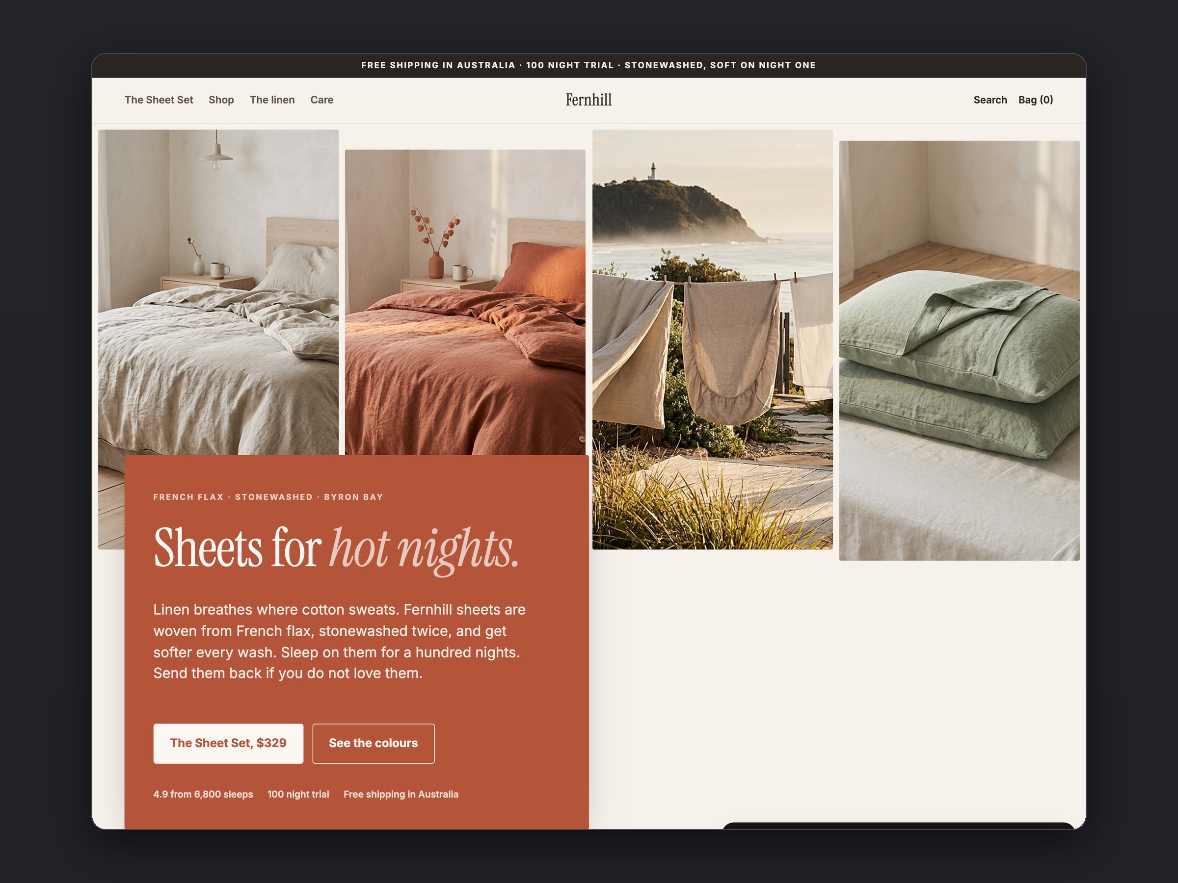 Fernhill store, homepage