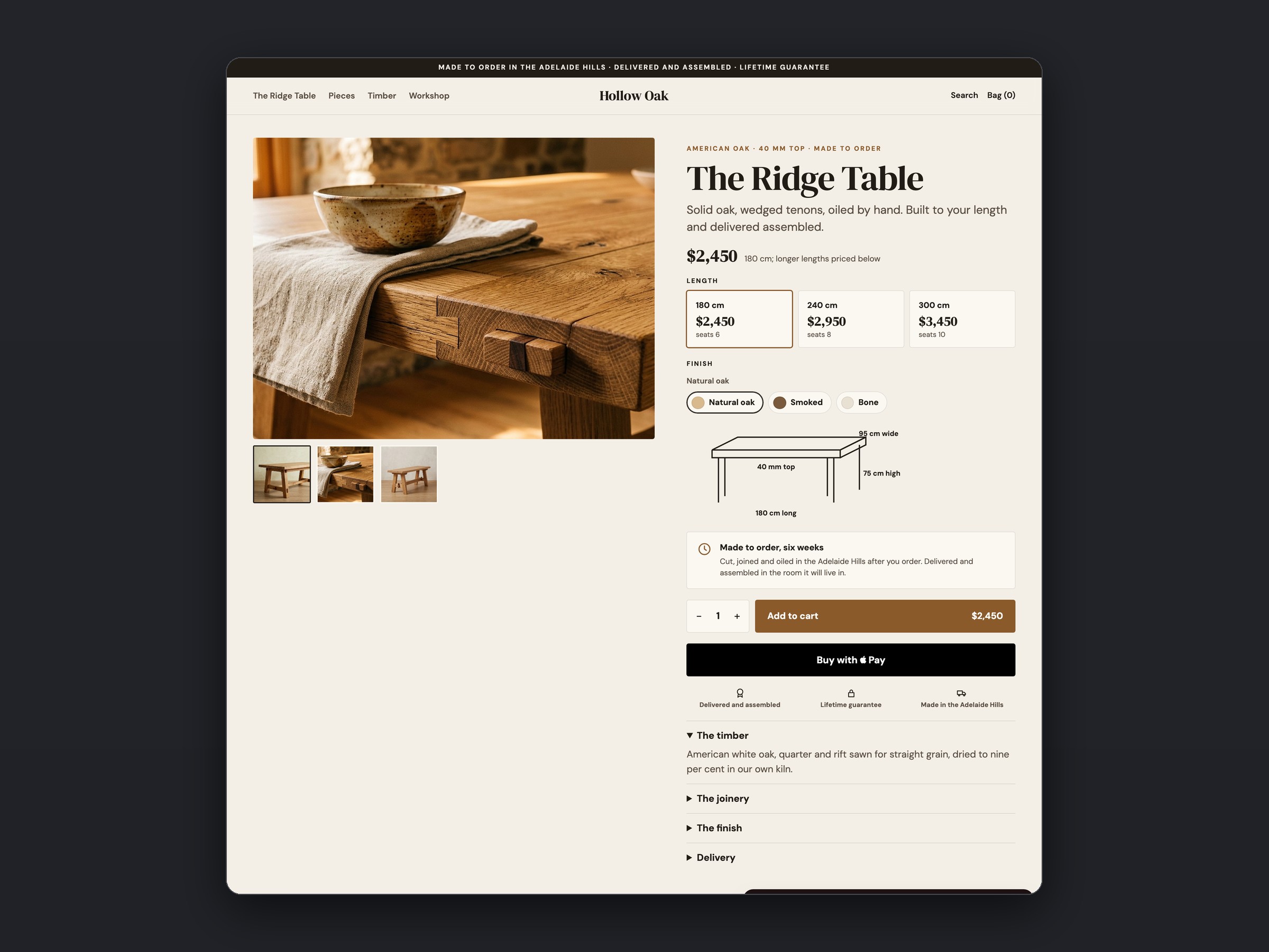 Hollow Oak store, a second page