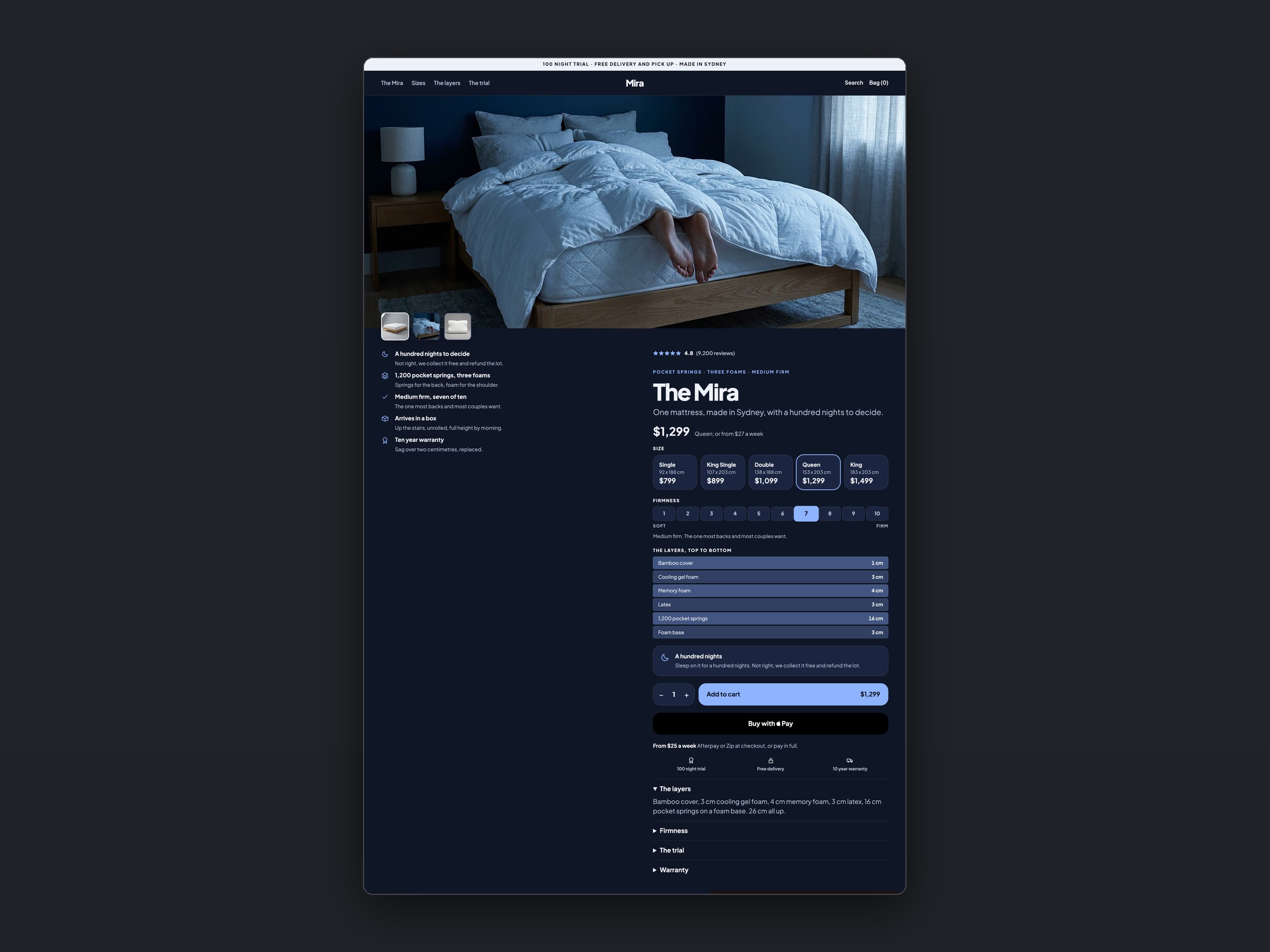 Mira store, a second page