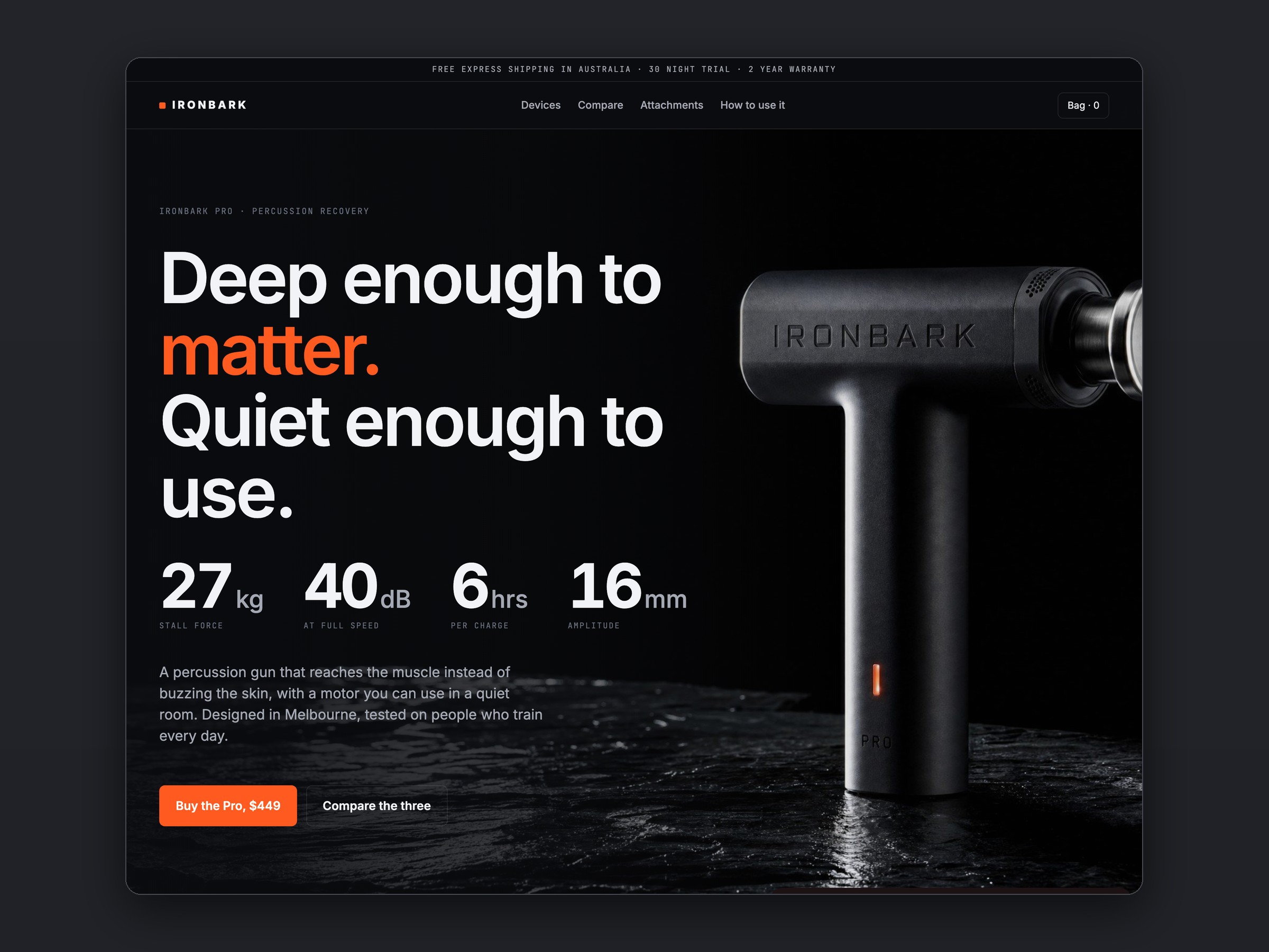 Ironbark store, homepage