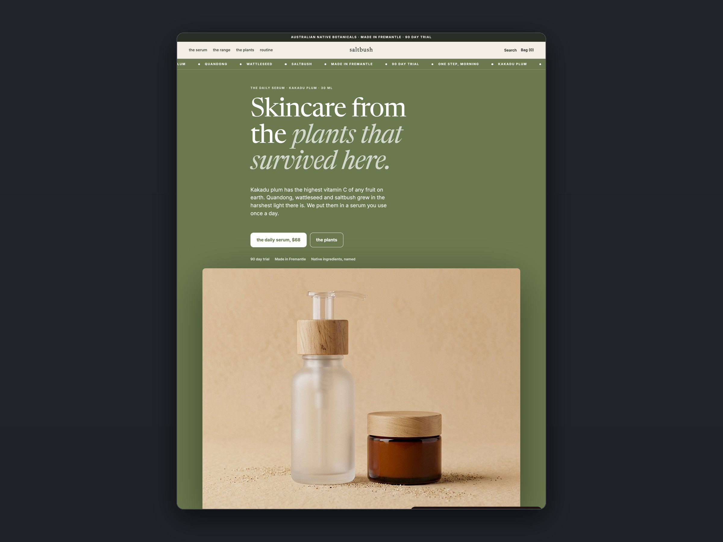 Saltbush store, homepage