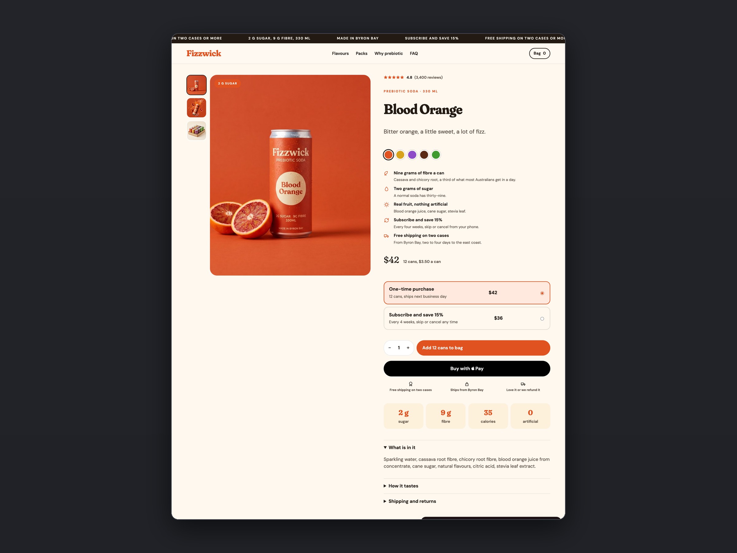 Fizzwick store, a second page